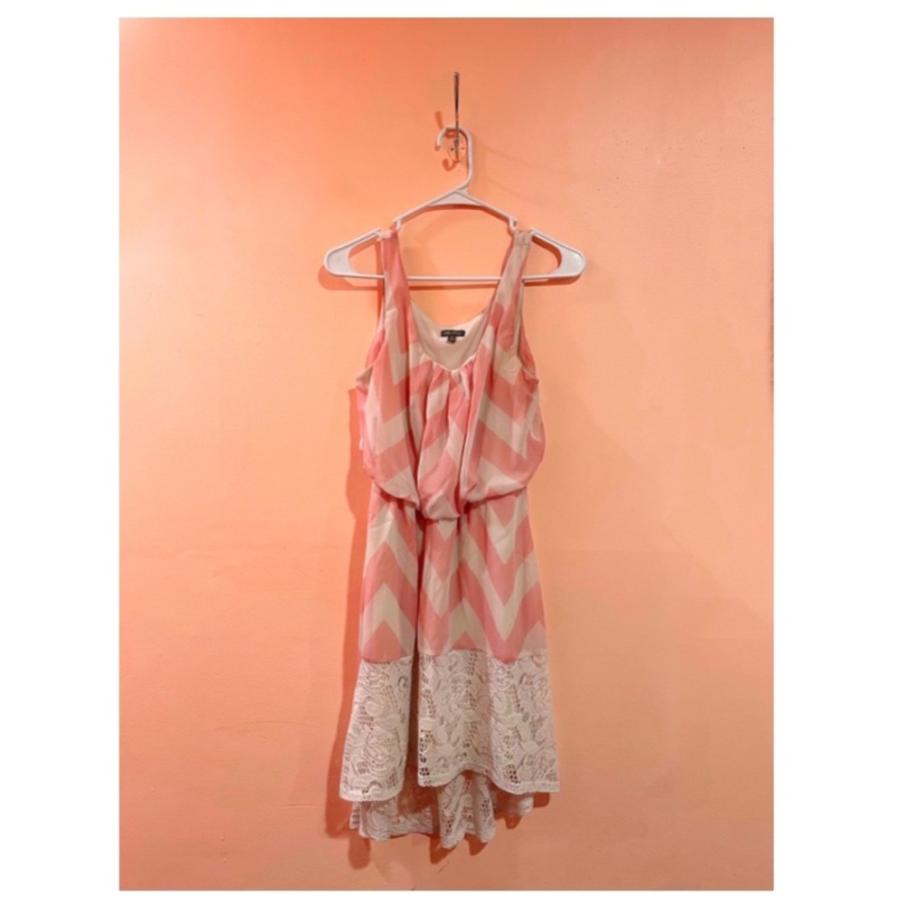 Pink & White High Low Dress
